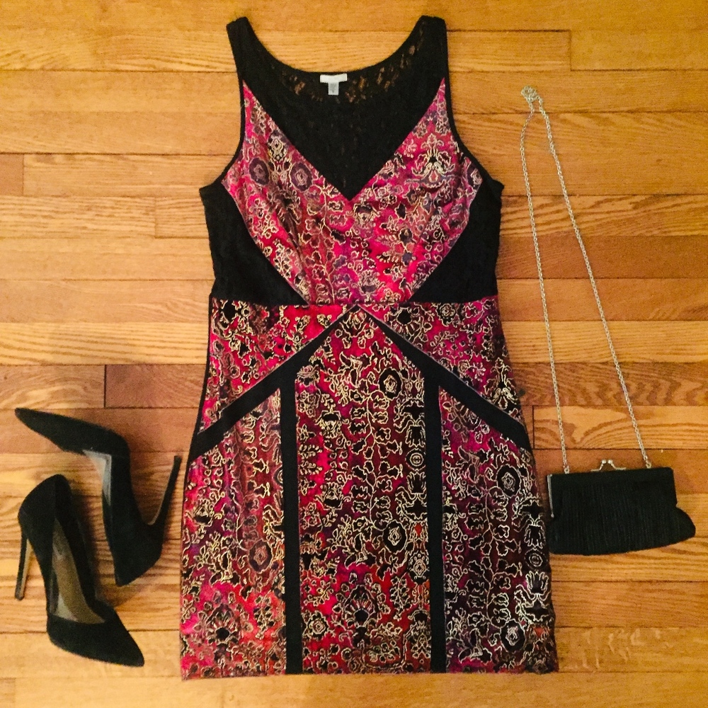 Ecoté Floral Bodycon Mini Dress Size L